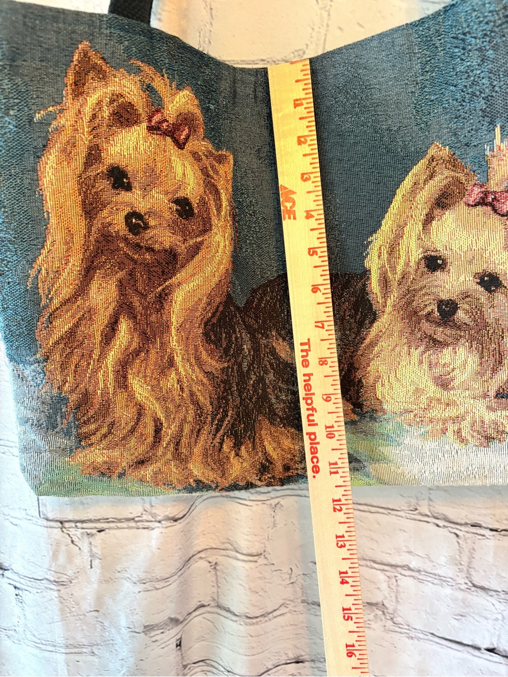 Yorkshire Terrier Tapestry Tote Bag Fancy Yorkies Dog 16” x 14” Linda Picken - Picture 10 of 13